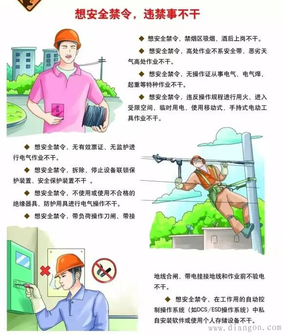 電工,作業(yè),六想,六,不干,安全,宣傳,漫畫, . 電工作業(yè)六想六不干安全宣傳漫畫