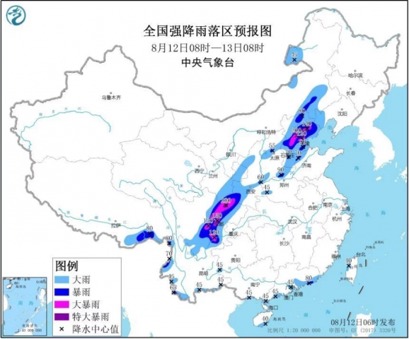 暴雨黃色預(yù)警！全國(guó)13省市區(qū)有大到暴雨 